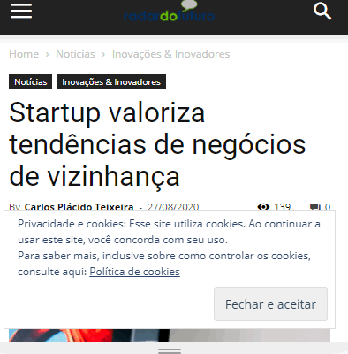 Capa da notícia sobre a plataforma no site startupi